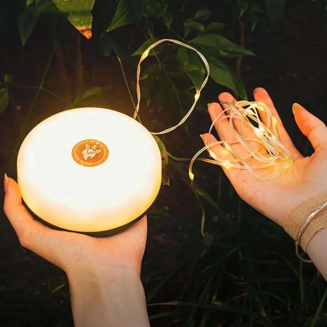 Luzes de corda retráteis CampGlow™ de 10 m - A magia da luz e da cor