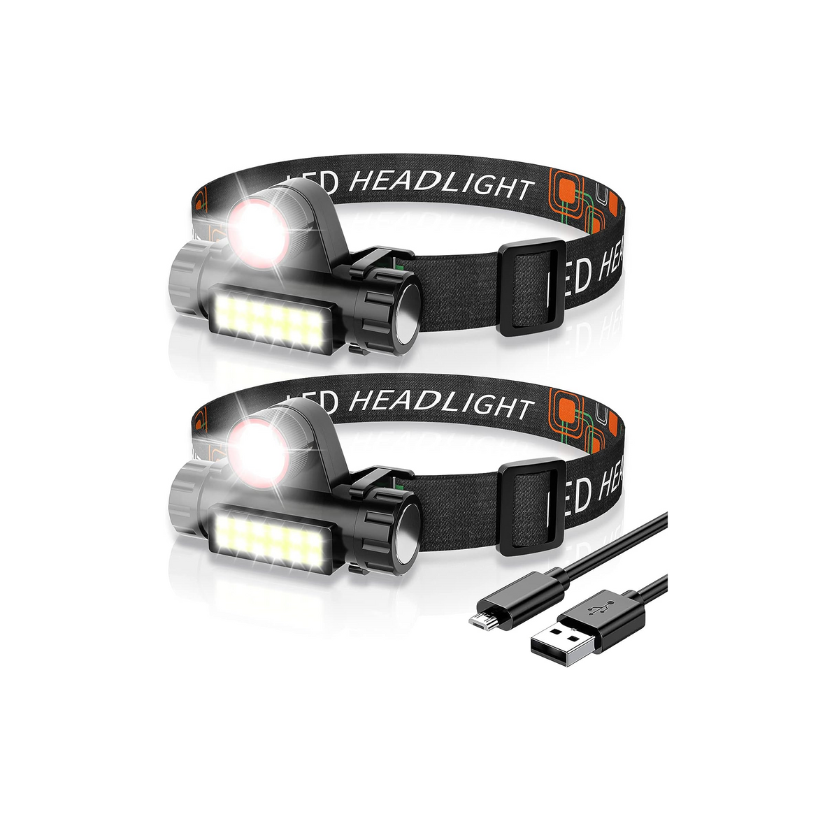 UltraBeam Pro: Rechargeable Head Torch with 4 Lighting Modes, Zoomable🔦 Zoomable Headlamp &amp; Powerful Beam 🌄 Unique zoomable design for adjustable beam size and distance. COB Flood light-Spotlight-MAX High light-Strobe (SOS) modes