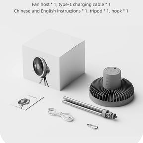 Portable & Rechargeable Camping Fan with Ring LED Light