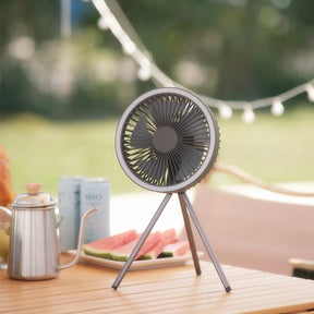 Portable & Rechargeable Camping Fan with Ring LED Light