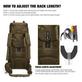 Expedition Pro 75L: Tactical Backpack with Internal Frame for Military