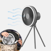 Portable & Rechargeable Camping Fan with Ring LED Light