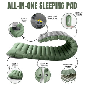 GreenCloud UltraComfort Sleeping Pad: Where Luxury Meets Adventure™ (Limited Stock)