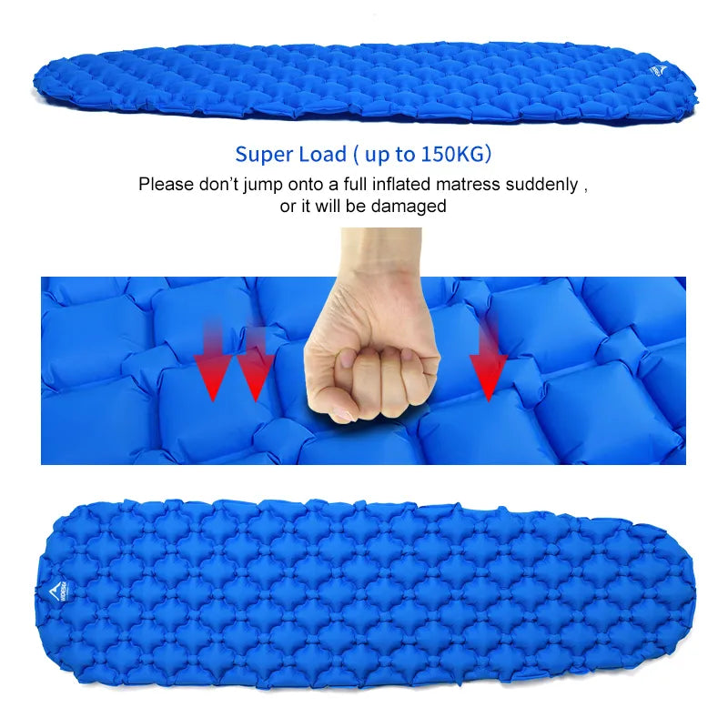 Camping Inflatable Mattress - Folding Camp Bed, Sleeping Pad, Picnic Blanket, Travel Air Mat - Camping Equipment