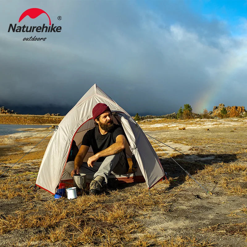 Tenda de acampamento impermeável ultraleve Naturehike CloudUp para aventuras ao ar livre - cinza