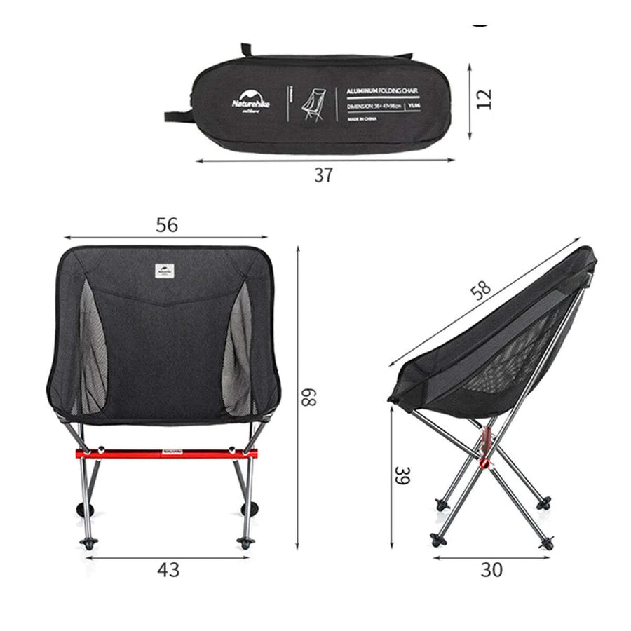 Heavy-Duty Folding Camping Chair with Lumbar Back Support