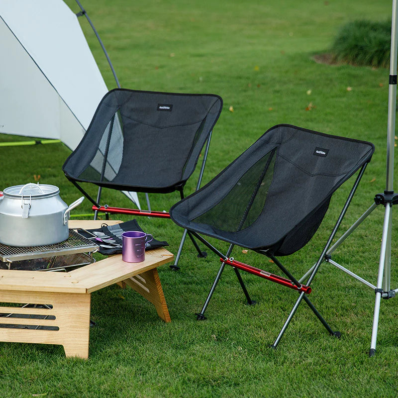 Heavy-Duty Folding Camping Chair with Lumbar Back Support