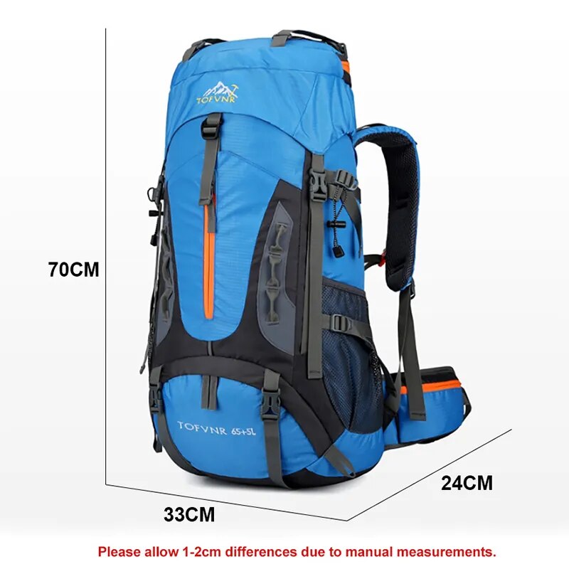 70L Camping Backpack Men's Travel Bag Climbing Rucksack Large Hiking S