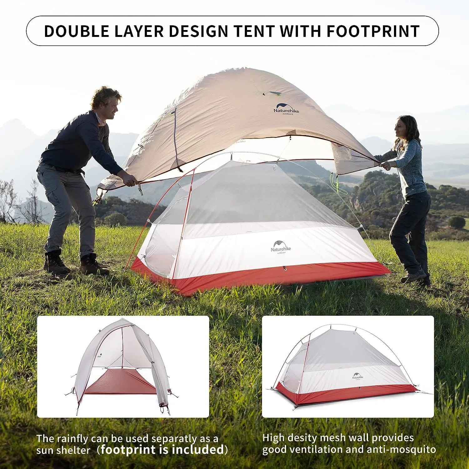 Naturehike CloudUp 1-Person Ultralight Waterproof Camping Tent