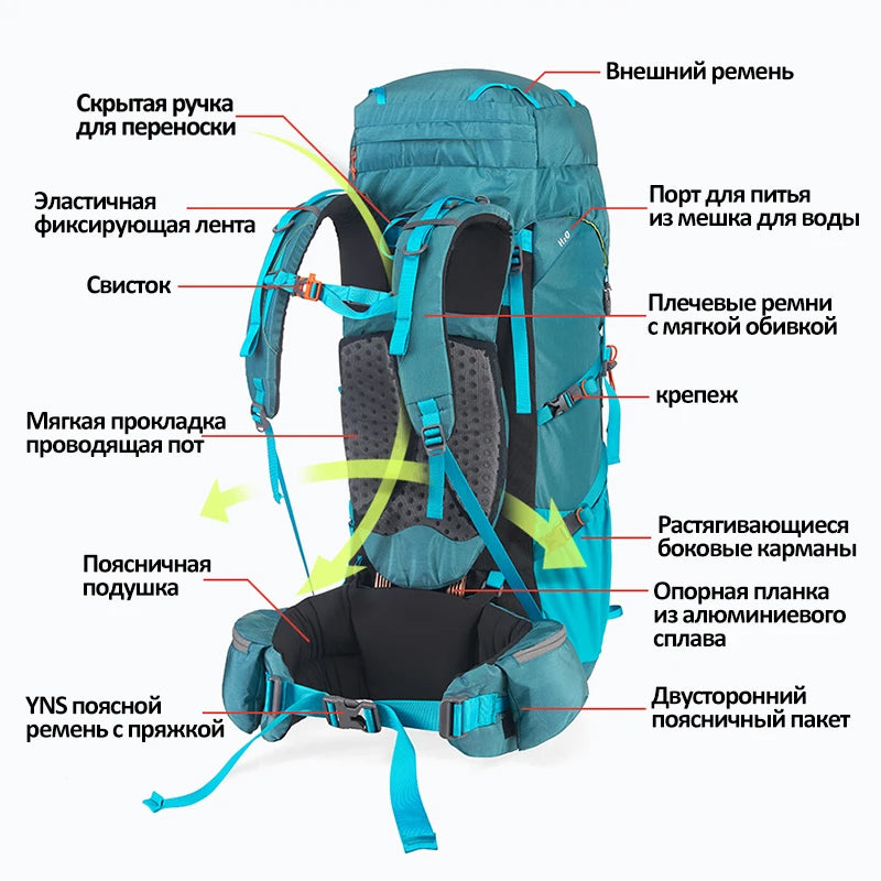 Explorer Rucksack 55L - Versatile Hiking Rucksack with Suspension System for Travel and Outdoor Adventures