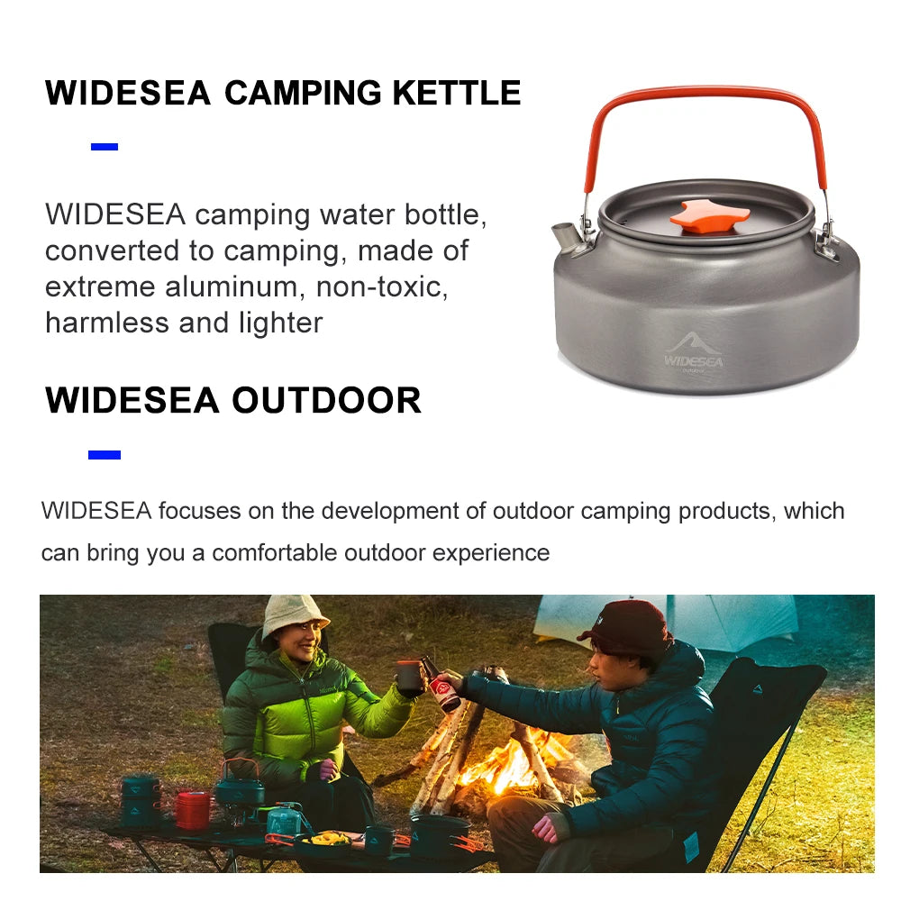 Camping Coffee Adventure Set - Portable Kettle, Tableware, and Utensils for Outdoor Picnics and Cookware