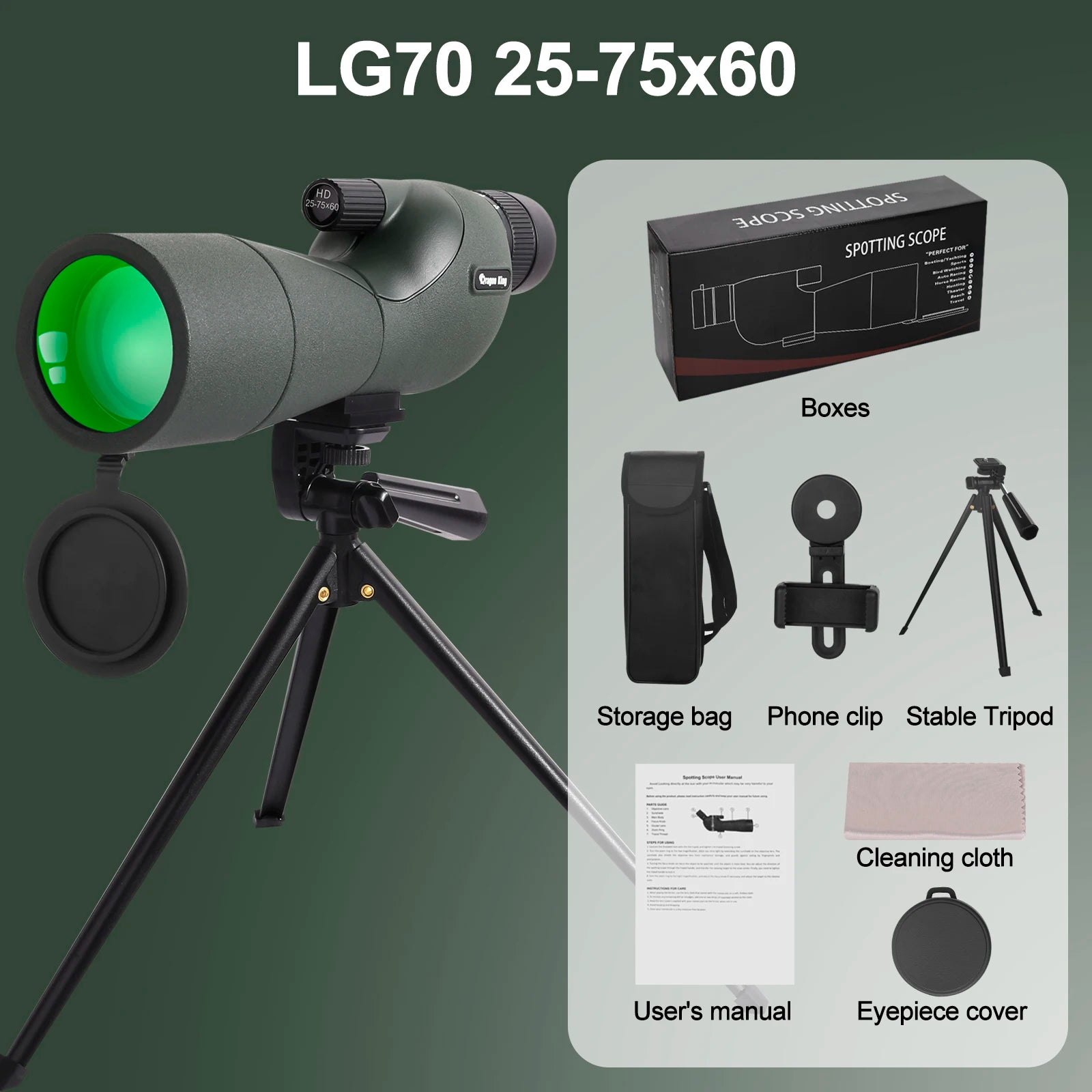 Powerful Waterproof Monocular Scope with Tripod Zoom Telescope