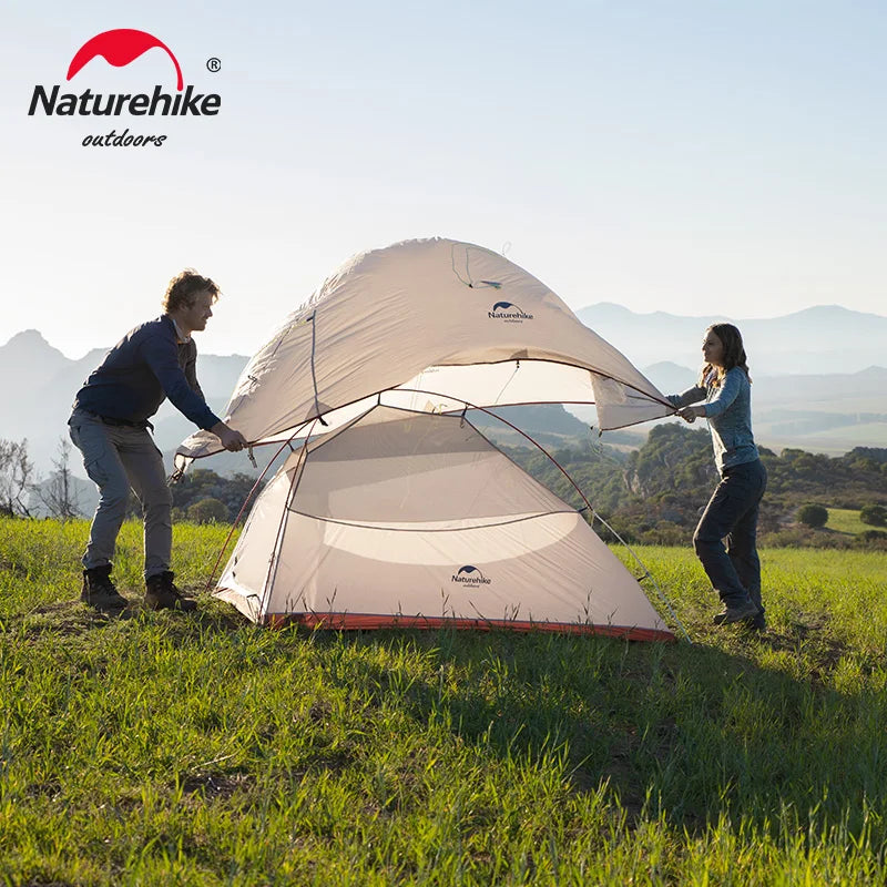 Tenda de acampamento impermeável ultraleve Naturehike CloudUp para aventuras ao ar livre - cinza