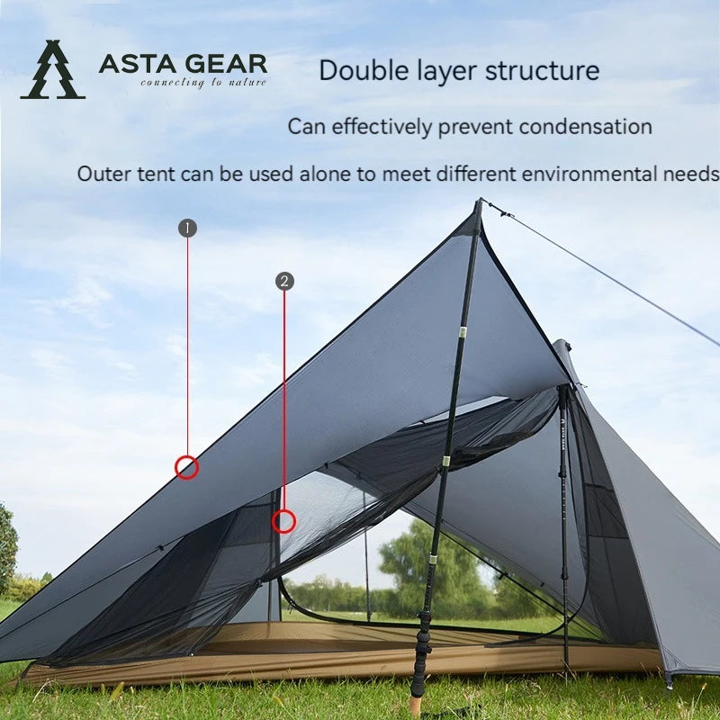 Ultralight Double-Sided Silicone-Coated Pyramid Tent