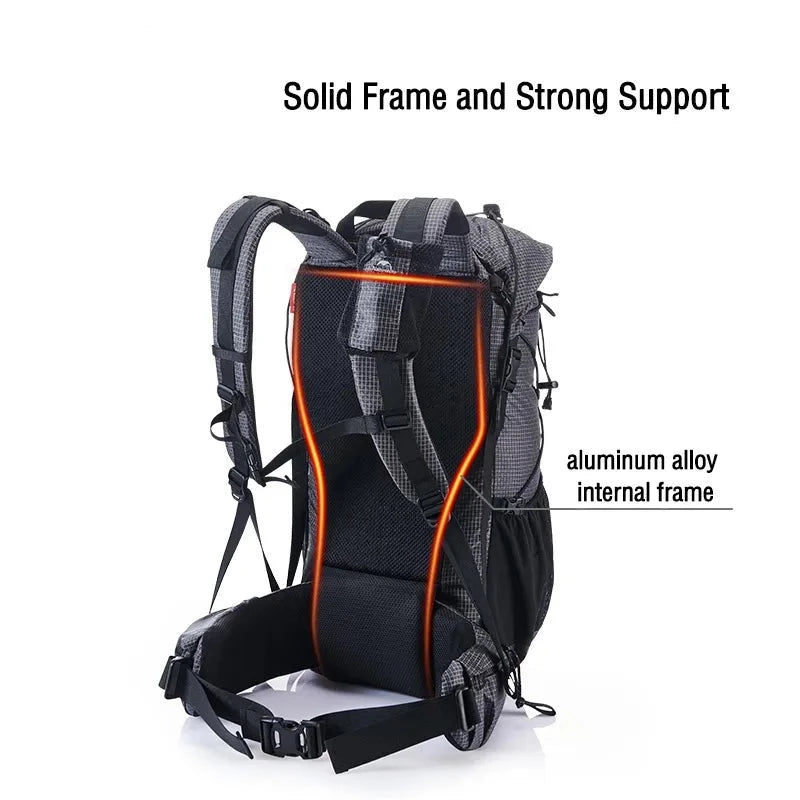 ExplorePro Adventure 60+5L: Large Capacity Hiking Backpack with Ergonomic Design and Waterproof Features