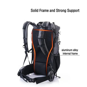 ExplorePro Adventure 60+5L: Large Capacity Hiking Backpack with Ergonomic Design and Waterproof Features