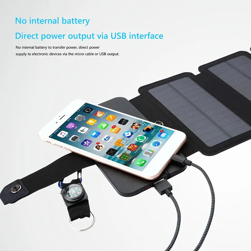 SolarCharge Pro: carregador dobrável externo 5V 1A saída USB