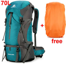 70L Camping Backpack With Rain Cover Outdoor Hiking and Travel.