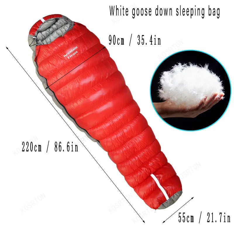 Winter-Ready Oversized Mummy Sleeping Bag - Very Warm, Ideal for Camping and Hiking Adventures