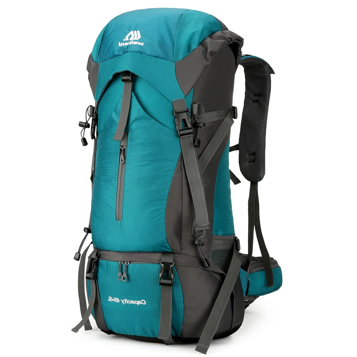 Mochila de acampamento 70L com capa de chuva para caminhadas e viagens ao ar livre. 