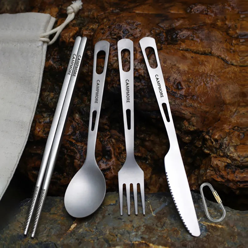 Titanium Tableware - Ultralight Cutlery Set for Camping