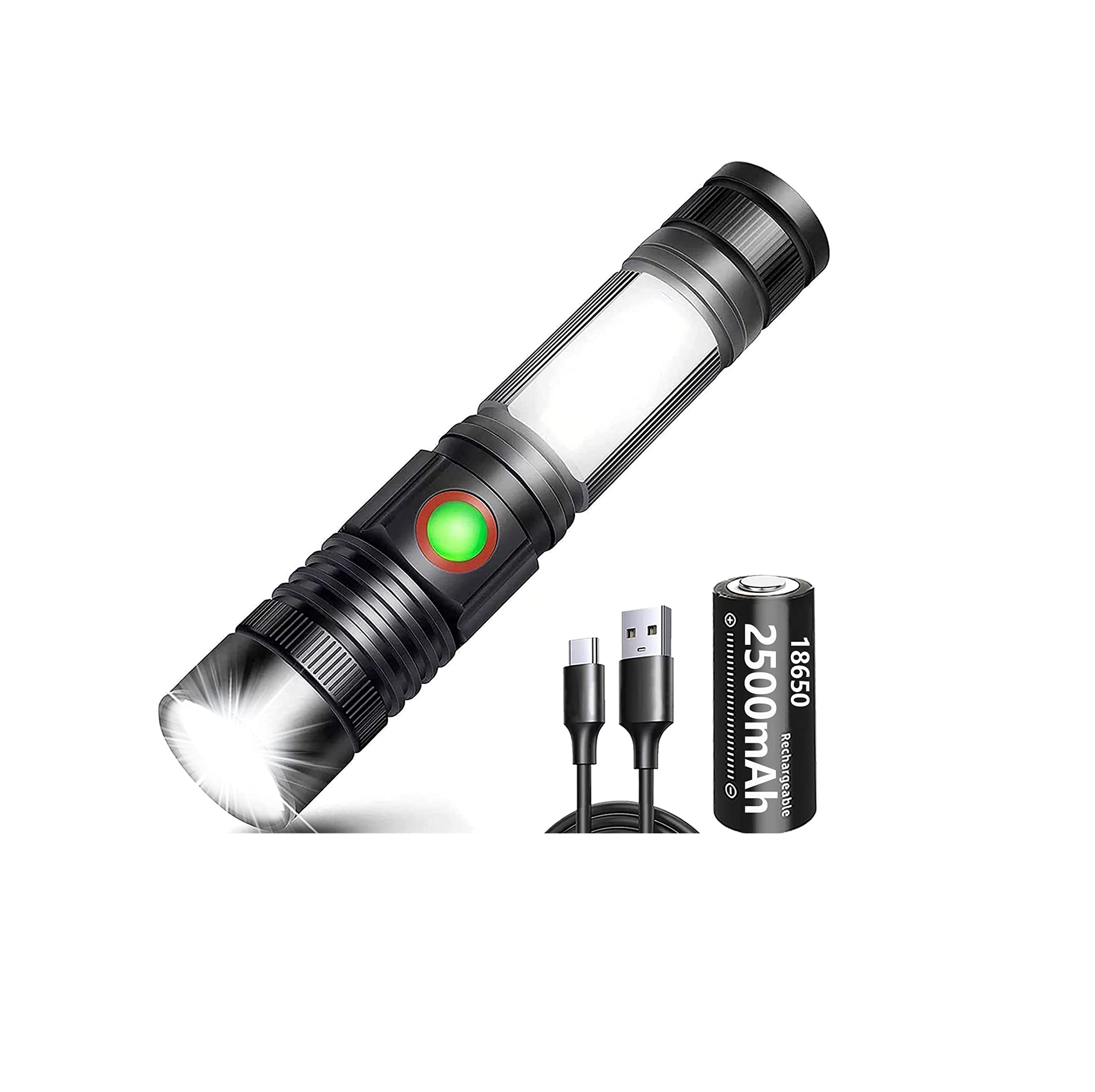 PowerBeam 2500: Rechargeable Mini Magnet Torch with COB Work LightProduct Name: S2600 Tactical Flashlight
Specifications:


[HIGH BRIGHTNESS] The S2600 torch is equipped with XML-T6, providing an extremely high brightness of 2000 L