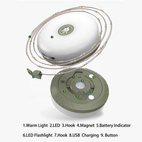 Luzes de corda retráteis CampGlow™ de 10 m - A magia da luz e da cor