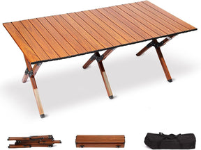  Portable Camping Table: Lightweight Aluminum Tabletop with Carry Bag for Outdoor, BBQ, Picnic, Cooking, Hiking, Fishing