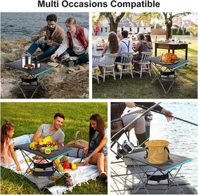  Portable Camping Table: Lightweight Aluminum Tabletop with Carry Bag for Outdoor, BBQ, Picnic, Cooking, Hiking, Fishing