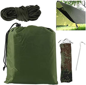 StormGuard 3Mx3M Camping Tarp: Waterproof & Windproof Shelter for Ulti🎪 All-in-One Camping Tarp Kit 🏕️ Equip yourself with everything you need: 4 aluminum wind-proof strips, 6 adjustable nylon ropes, and clips for easy setup. No extr