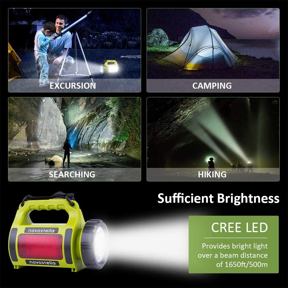 TrailSeeker 650: Rechargeable LED Torch, All-in-One Camping Companion Rechargeable LED Torch: Equipped with a built-in 2000mAh battery and a USB port, this torch offers a reliable source of light and the convenience of charging your mo