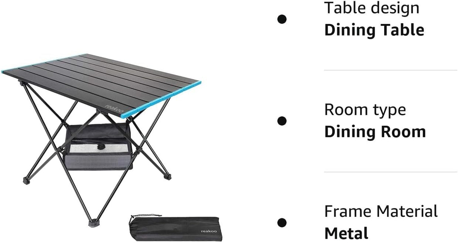  Portable Camping Table: Lightweight Aluminum Tabletop with Carry Bag for Outdoor, BBQ, Picnic, Cooking, Hiking, Fishing